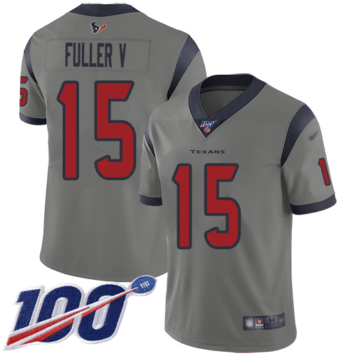 Houston Texans Limited Gray Men Will Fuller V Jersey NFL Football #15 100th Season Inverted Legend->youth nfl jersey->Youth Jersey